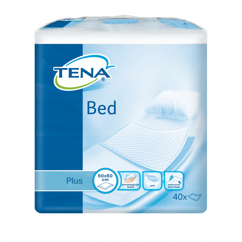 4 paquets - TENA Bed Plus alèse jetable 60 x 60 cm - 80 unités