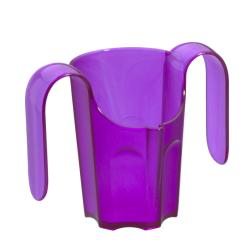 Gobelet à découpe nasale avec poignées et porte paille - Transparent - 16 cl