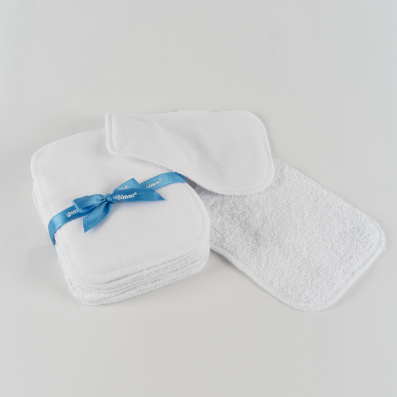 Lingettes intimes lavables ultra douces - Blanc - 15 cm