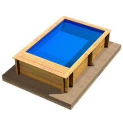 Pool'n Box Junior 3.70x2.40x0.70m - Piscine Bois Petit Format Sans Permis Avec Coffre De Rangement Intégré