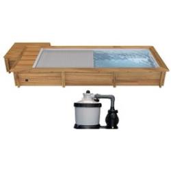 Piscine Urbaine 6.00x2.50xht1.33m Avec Couverture Automatique Immergée. Coffre De Filtration Et Filtration à Sable