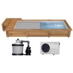 Piscine Urbaine 6.00x2.50xht1.33m Avec Volet Immergé Automatique. Filtre à Sable. Pompe à Chaleur Et Coffre De Filtration