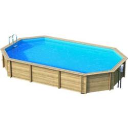 Piscine Bois Weva+840 8.44x4.90xh1.46m- Piscine Octogonale Allongée Avec Hauteur De 1m46