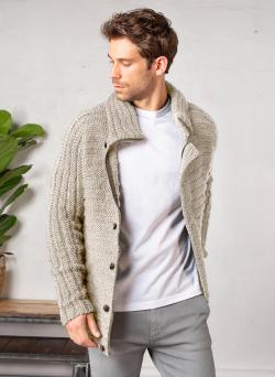 Fiche modèle - Veste zippée col montant Aurélien - Bergère de France