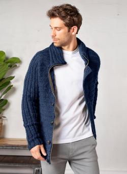 Fiche modèle - Veste zippée col montant Adam - Bergère de France