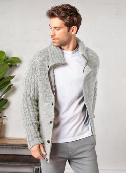 Fiche modèle - Veste zippée col montant Alexandre - Bergère de France