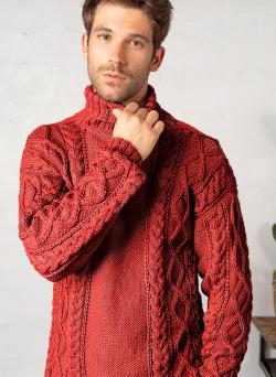 Fiche modèle - Pull à torsades col roulé Ivo - Bergère de France