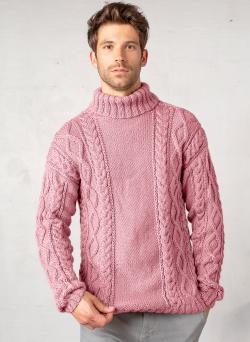 Fiche modèle - Pull à torsades col roulé Isao - Bergère de France