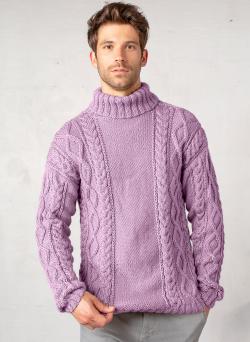 Fiche modèle - Pull à torsades col roulé Ilane - Bergère de France