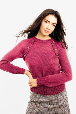 Fiche modèle - Pull raglan fantaisie Edwina - Bergère de France