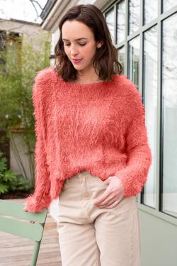 Fiche modèle - Pull poilu large femme Anaelle - Bergère de France