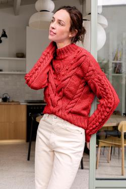 Fiche modèle - Pull femme grosse torsade Isaline - Bergère de France