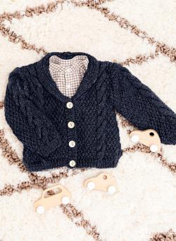 Fiche modèle - Veste bébé à torsades Romain - Bergère de France