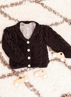 Fiche modèle - Veste bébé à torsades Rémi - Bergère de France