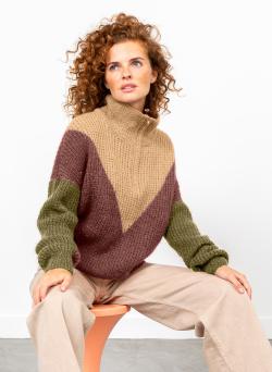 Fiche modèle - Pull camionneur color block Liana - Bergère de France