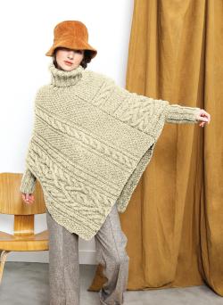 Fiche modèle - Poncho à torsades Alicia - Bergère de France