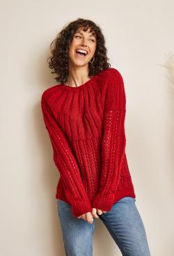 Fiche modèle - Pull empiècement Blue - Bergère de France