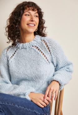 Fiche modèle - Pull tricoté en rond Anaïs - Bergère de France