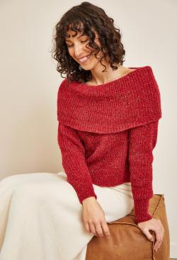 Fiche modèle - Pull épaules nues Léonie - Bergère de France