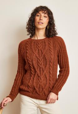 Fiche modèle - Pull raglan à torsades Lilou - Bergère de France