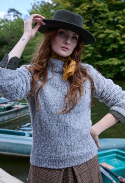 Fiche modèle - Pull raglan à maille glissée Chiara - Bergère de France