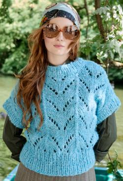 Fiche modèle - Pull ajouré sans manches Chloé - Bergère de France