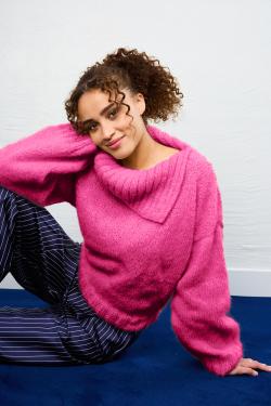 Fiche modèle - Pull col ouvert Théa - Bergère de France