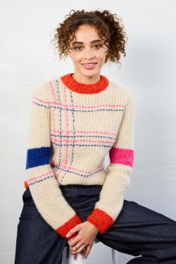 Fiche modèle - Pull à bandes colorées Thais - Bergère de France