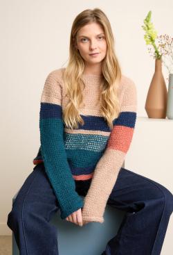 Fiche modèle - Pull circulaire fantaisie Flavie - Bergère de France