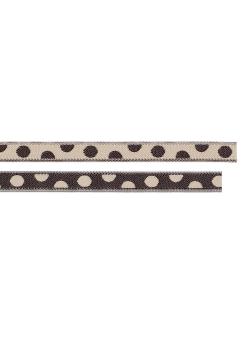 Ruban à pois beige / marron 5 mm x 1 m. - Bergère de France