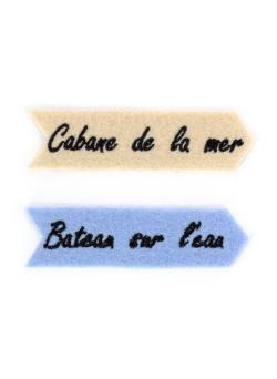 Lot de 2 écussons bleu et beige - Bergère de France