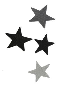Lot de 4 étoiles en feutrine gris et noir - Bergère de France