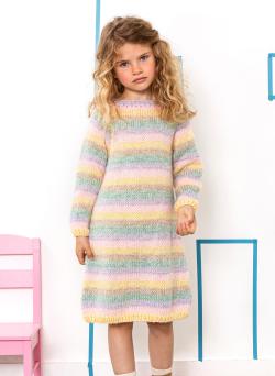 Fiche modèle - Robe arc-en-ciel Betty - Bergère de France