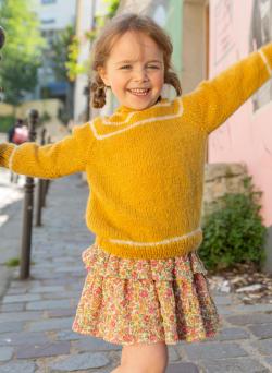 Fiche modèle - Pull empiècement Liette - Bergère de France