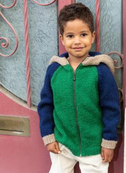 Fiche modèle - Veste raglan à capuche Sacha - Bergère de France