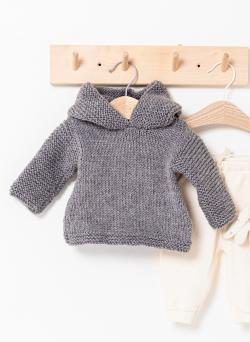 Fiche modèle - Manteau à capuche zippé dos Rémi - Bergère de France