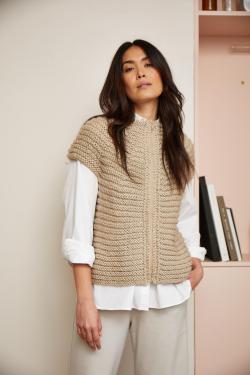 Fiche modèle - Veste sans manches zippée Aline - Bergère de France