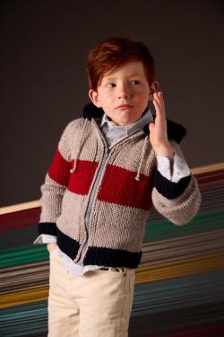Fiche modèle - Veste zippée à capuche Bruce - Bergère de France
