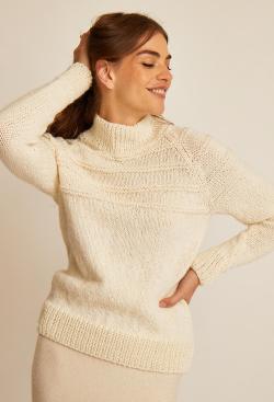 Fiche modèle - Pull raglan fantaisie Rose - Bergère de France