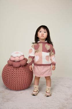 Fiche modèle - Pull jacquard cœurs Ivy - Bergère de France