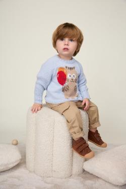 Fiche modèle - Pull raglan jacquard chat Illian - Bergère de France