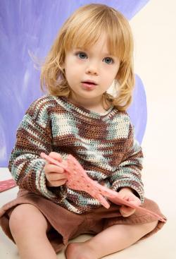 Fiche modèle - Pull au crochet Colbert - Bergère de France