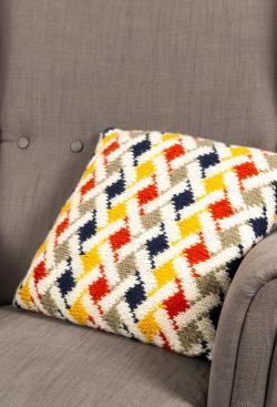 Fiche modèle - Coussin carré jacquard Salto - Bergère de France