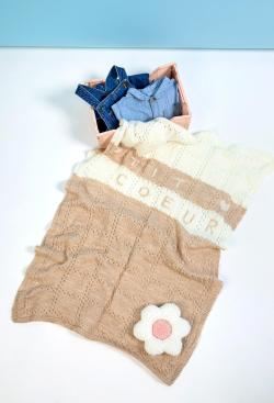 Fiche modèle - Couverture bébé brodée Basile - Bergère de France