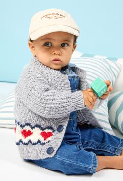 Fiche modèle - Gilet jacquard cœur David - Bergère de France