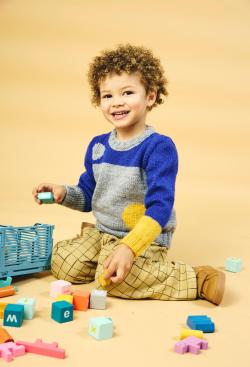 Fiche modèle - Pull col rond enfant Benoit - Bergère de France