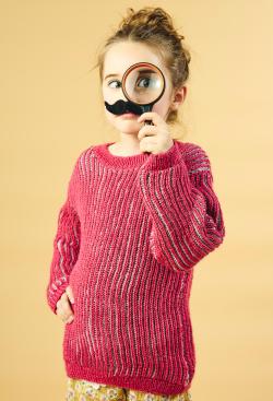 Fiche modèle - Pull point de brioche enfant Isa - Bergère de France