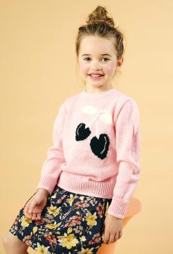 Fiche modèle - Pull jacquard cerises Barbara - Bergère de France
