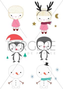Lot de 2 planches pour customisation Personnages à habiller, 21 x 30 cm, Bergère de France