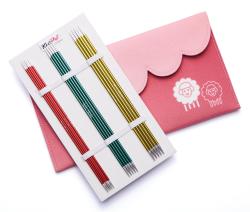 Kit 6 lots de 5 aiguilles pointes métal coloré, 20 cm, Knit Pro